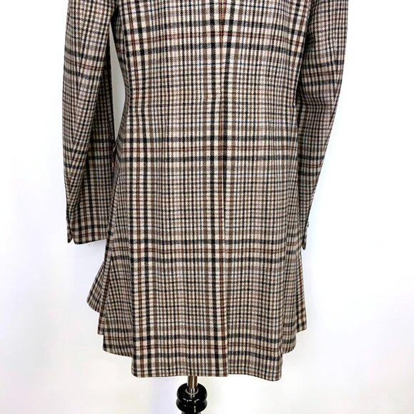 Vintage J. Peterman Wool Plaid Edwardian Coat Velvet Collar Sz 8 - Picture 11 of 16